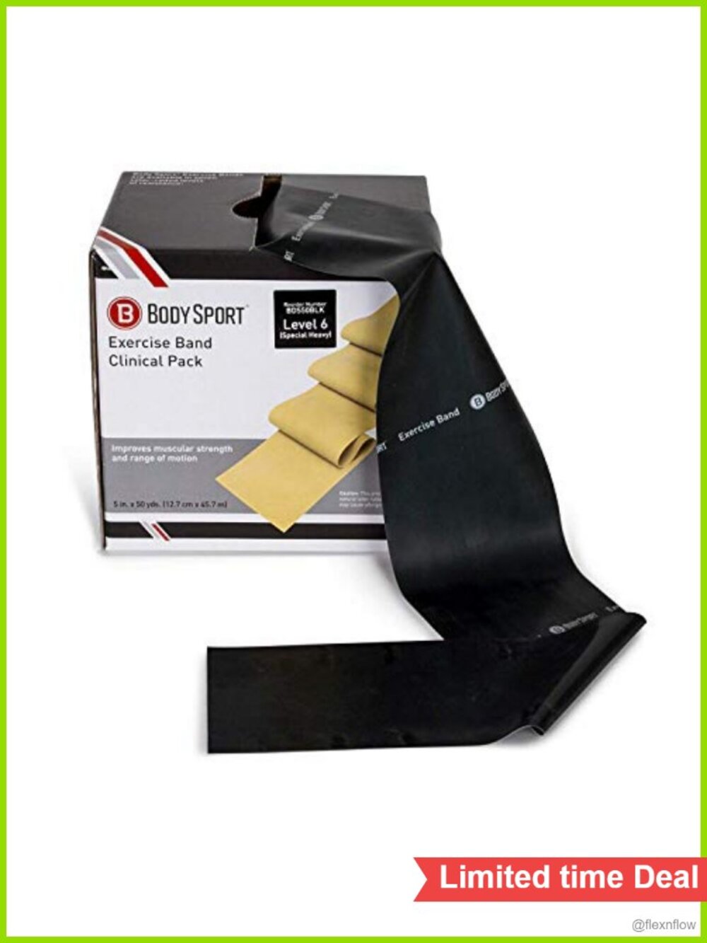 Resistance Exercise Bands 50 Yard Roll Natural Rubber 5 in Wide for Fitness